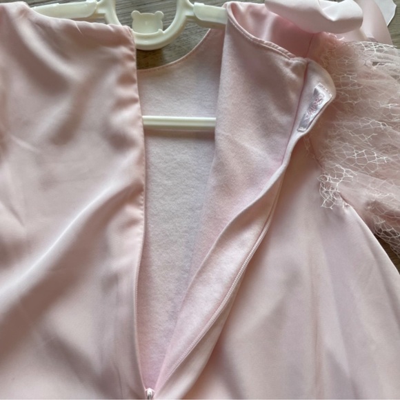 Silky Pink Cotton Baby Dress - Picture 9 of 11